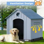 Waleaf Plastic Dog House Outdoor Indoor for Small Medium Larige Dogs,Waterproof Dog Houses with Elevated Floor and Air Vents,Durable Ventilate & Easy Clean and Assemble - Image 10